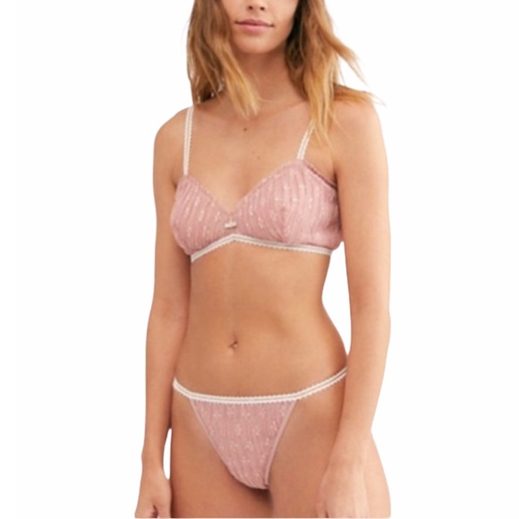 FREE PEOPLE Panties Gabriella Thong Underwear Pixie Nude Blush - Picture 5 of 12